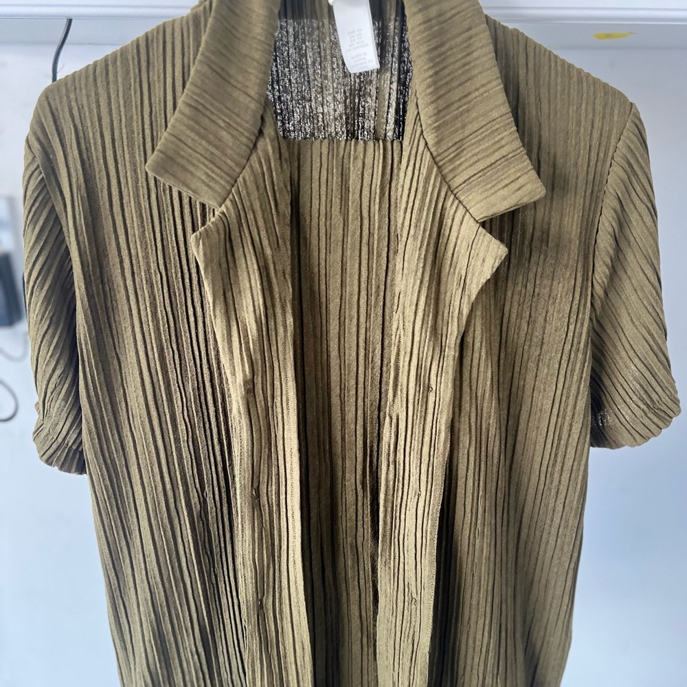 Olive Green Pleated Jacket